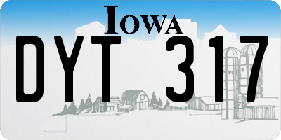 IA license plate DYT317