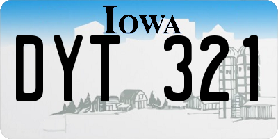 IA license plate DYT321