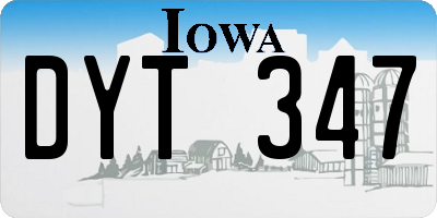 IA license plate DYT347