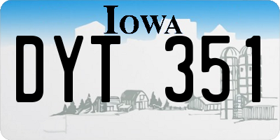 IA license plate DYT351
