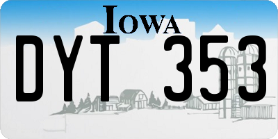 IA license plate DYT353