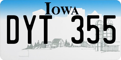 IA license plate DYT355