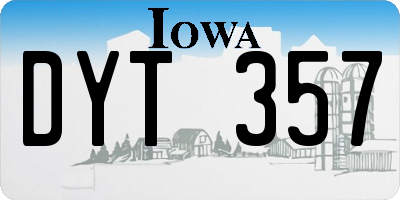 IA license plate DYT357