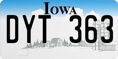 IA license plate DYT363
