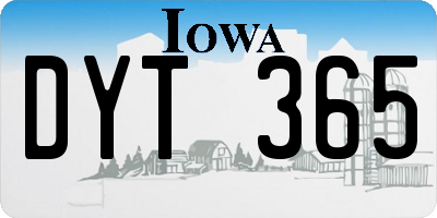 IA license plate DYT365