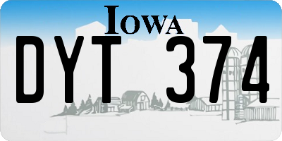 IA license plate DYT374