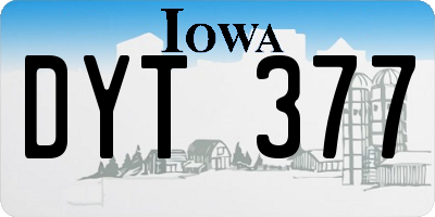 IA license plate DYT377