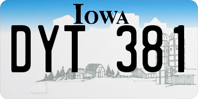 IA license plate DYT381