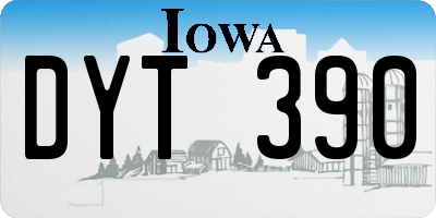 IA license plate DYT390