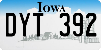 IA license plate DYT392