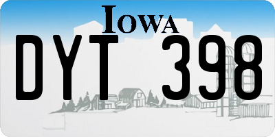 IA license plate DYT398