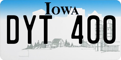 IA license plate DYT400
