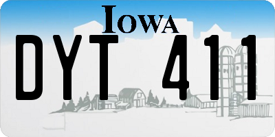 IA license plate DYT411