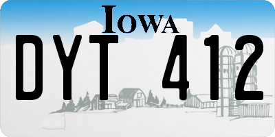 IA license plate DYT412