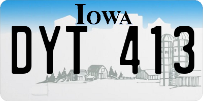 IA license plate DYT413