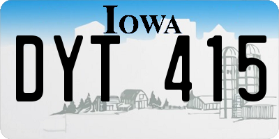 IA license plate DYT415