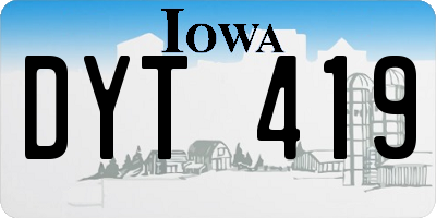 IA license plate DYT419
