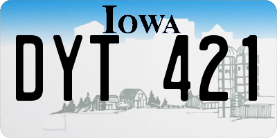 IA license plate DYT421