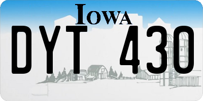 IA license plate DYT430