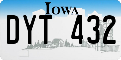 IA license plate DYT432