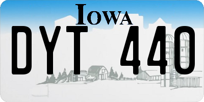 IA license plate DYT440