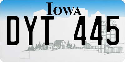 IA license plate DYT445
