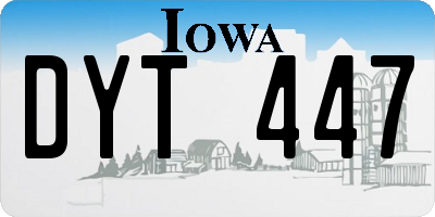 IA license plate DYT447