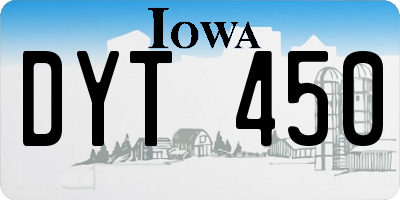 IA license plate DYT450