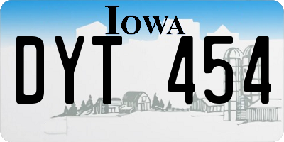 IA license plate DYT454