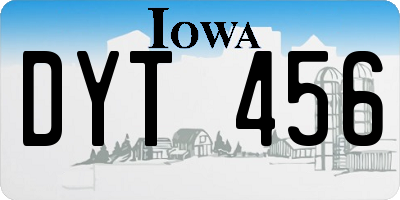 IA license plate DYT456
