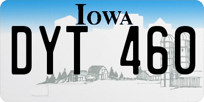 IA license plate DYT460