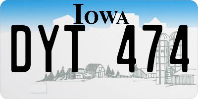 IA license plate DYT474