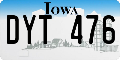 IA license plate DYT476