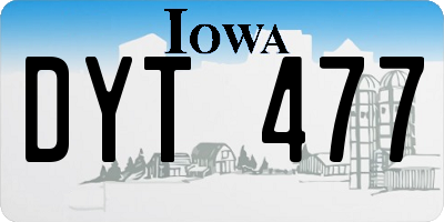 IA license plate DYT477