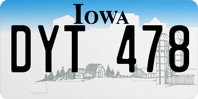 IA license plate DYT478