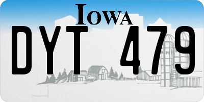 IA license plate DYT479