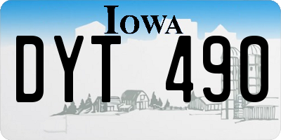 IA license plate DYT490