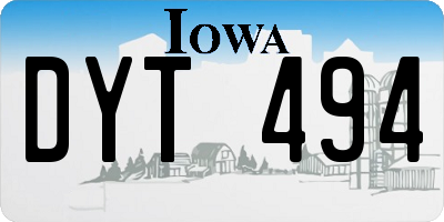 IA license plate DYT494