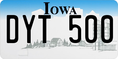 IA license plate DYT500