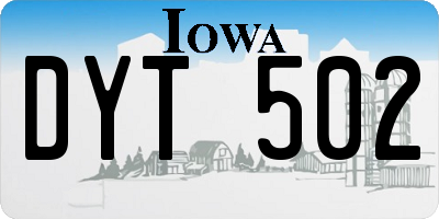 IA license plate DYT502