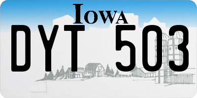 IA license plate DYT503