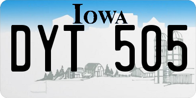 IA license plate DYT505