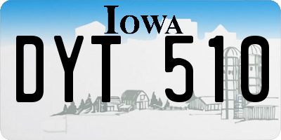 IA license plate DYT510