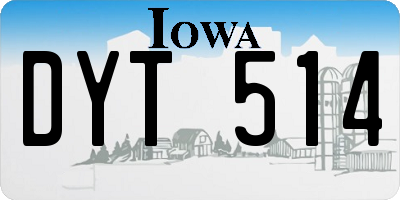 IA license plate DYT514