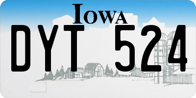 IA license plate DYT524