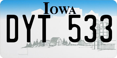 IA license plate DYT533