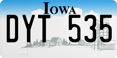 IA license plate DYT535