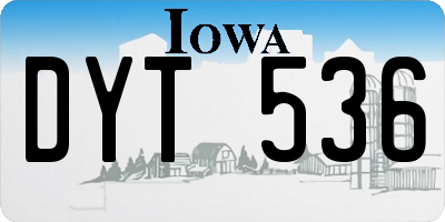 IA license plate DYT536