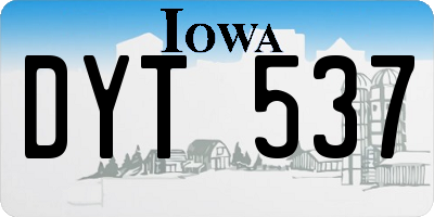 IA license plate DYT537