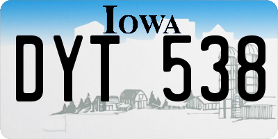 IA license plate DYT538